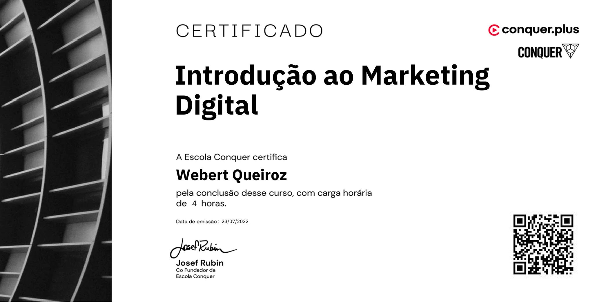 Certificado de Introdução ao Marketing Digital